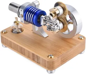 Stirling Engine Kit, Rhombic Hot Air Stirling Engine External Combustion Engine Model, Physics Science Experiment Christmas and Birthday Gifts for Youth Adult (Assembled Version)