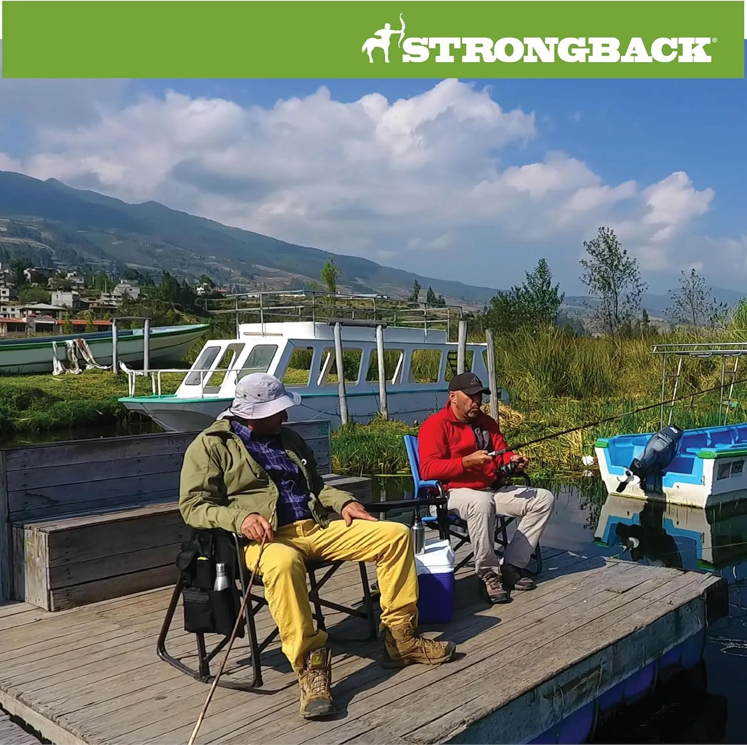 STRONGBACK Outdoors Director Chair - Portable Camping Chair with Lumbar Support - Heavy-Duty and Foldable