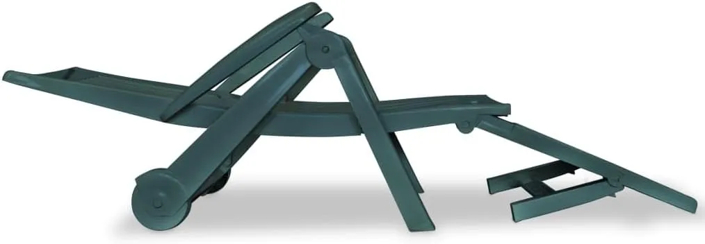 Sun Lounger with Footrest Plastic GreenLuxury Sun Loungers with Adjustable Backrest and Cushioned Seat