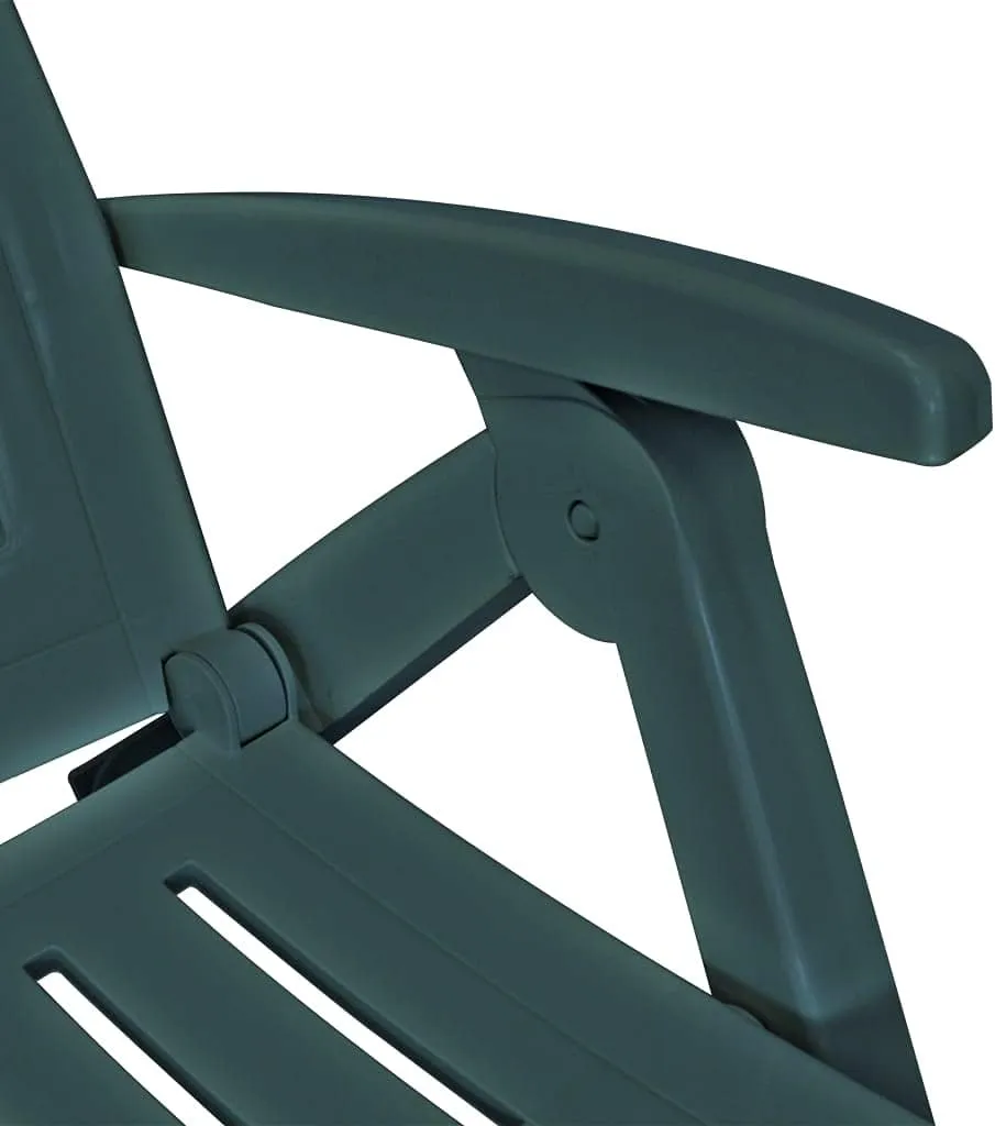 Sun Lounger with Footrest Plastic GreenLuxury Sun Loungers with Adjustable Backrest and Cushioned Seat