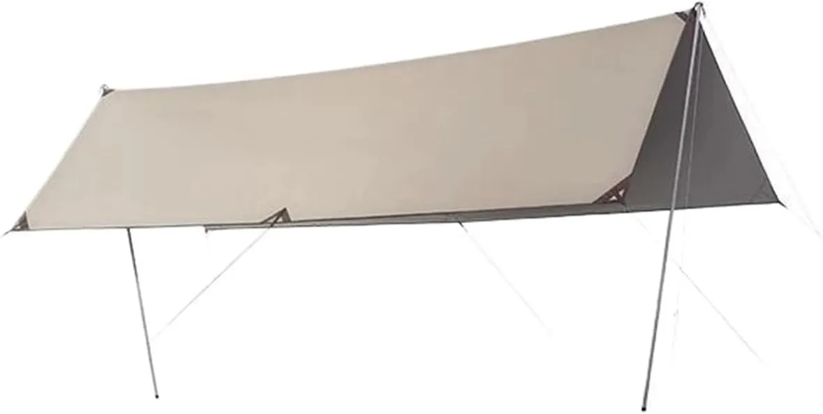 Sun Shelter Camping Outdoor Portable Tarp Waterproof Canopy UV50 Black Coating Sunshade Thickened Pole for Outdoors, Picnic(Quadrilateral)
