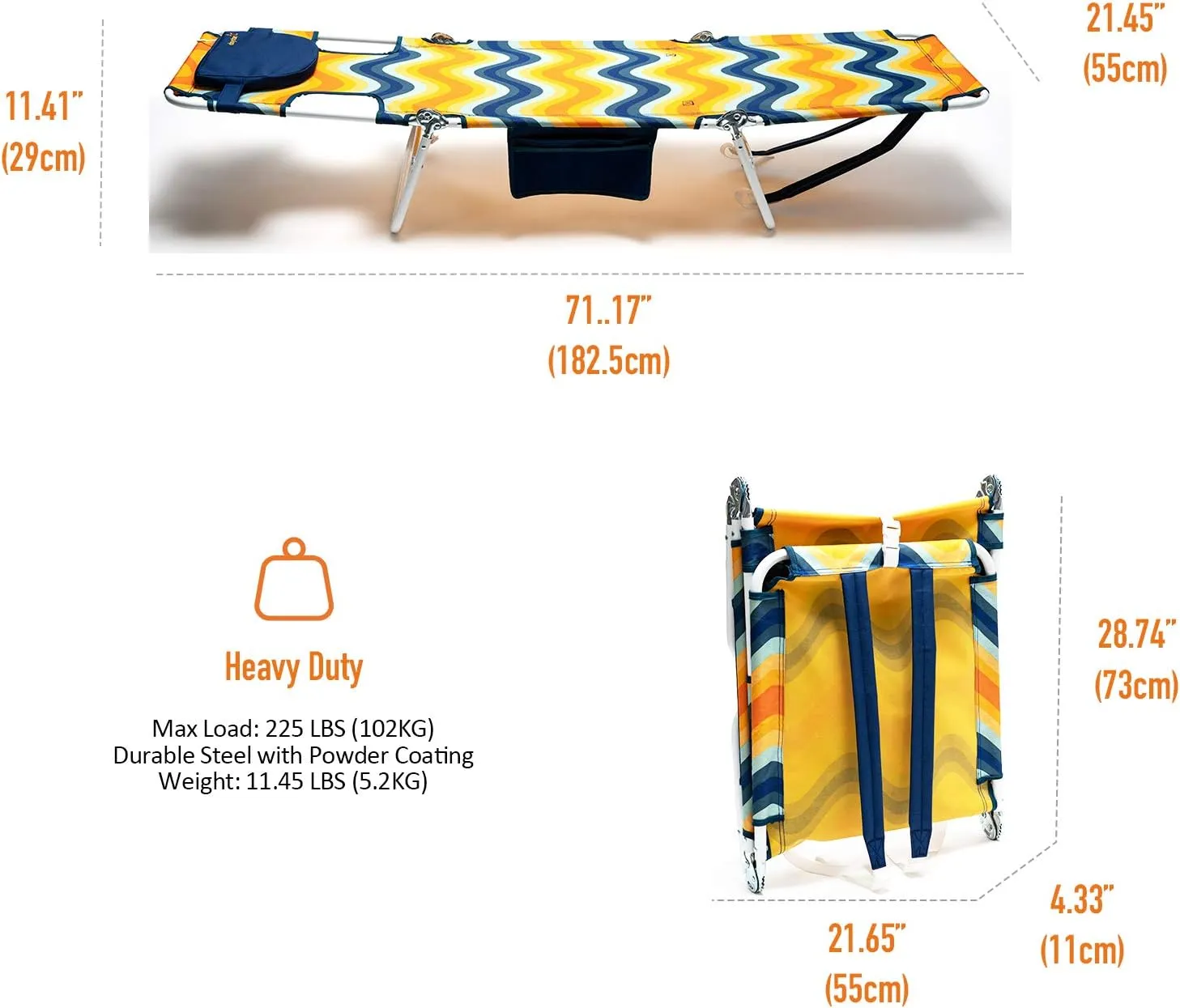 SUNNYFEEL Lounge Beach Chair for Adults with Face Hole, Backpack Reclining Beach Chairs Lay Flat, Sun Face Down Tanning Chair, Portable Folding Camping Cot for Outside Pool, Sunbathing, Reading