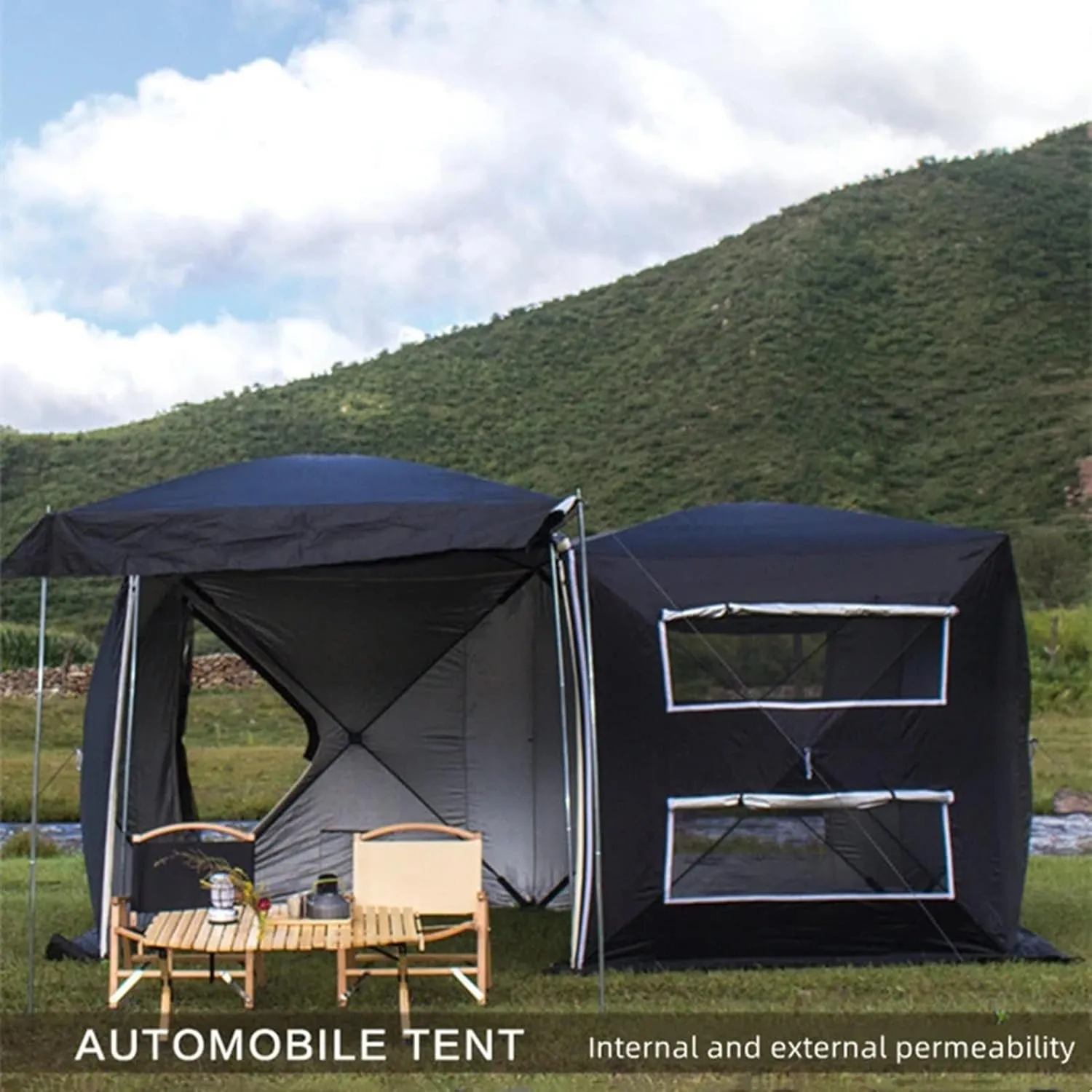 SUV Tent for Camping, Car Tent,Waterproof Car Tailgate Tents Double Layer for 6-8 Person, Car Awning Sun Shelter Tents Camping Truck Canopy