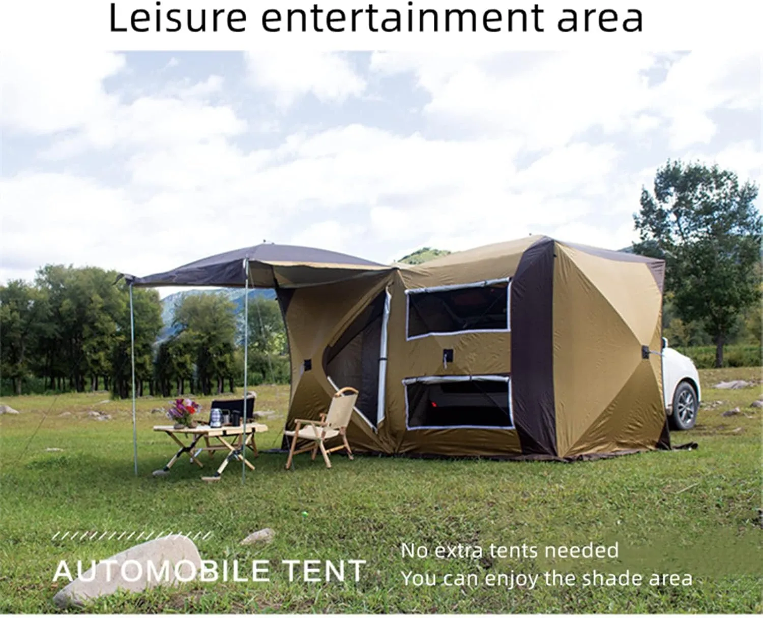 SUV Tent for Camping, Car Tent,Waterproof Car Tailgate Tents Double Layer for 6-8 Person, Car Awning Sun Shelter Tents Camping Truck Canopy