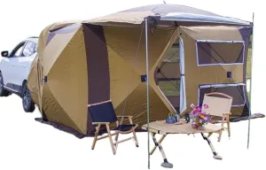 SUV Tent for Camping, Car Tent,Waterproof Car Tailgate Tents Double Layer for 6-8 Person, Car Awning Sun Shelter Tents Camping Truck Canopy