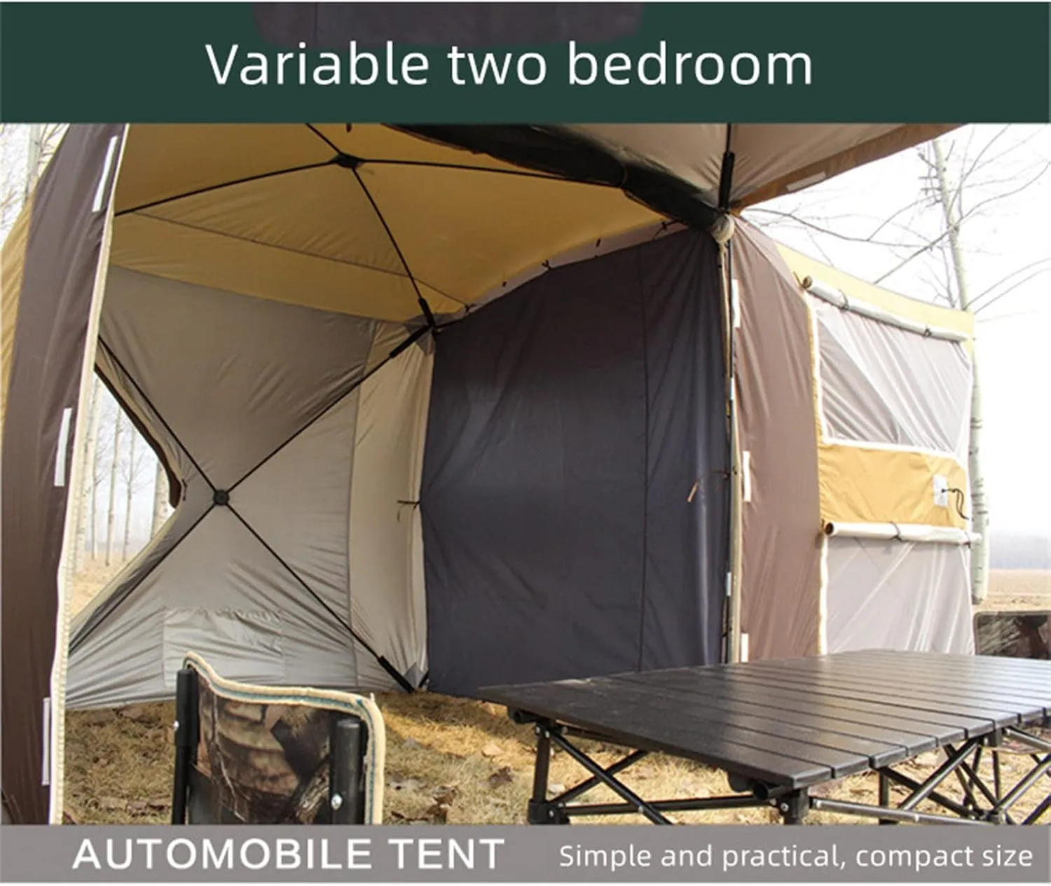 SUV Tent for Camping, Car Tent,Waterproof Car Tailgate Tents Double Layer for 6-8 Person, Car Awning Sun Shelter Tents Camping Truck Canopy