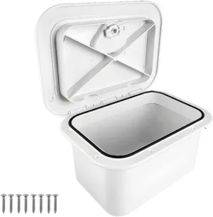 Tackle Box Organizers Fishing Tackle Organizers Container White Marine Deck Storage Box Lockable Embedded Tool Box