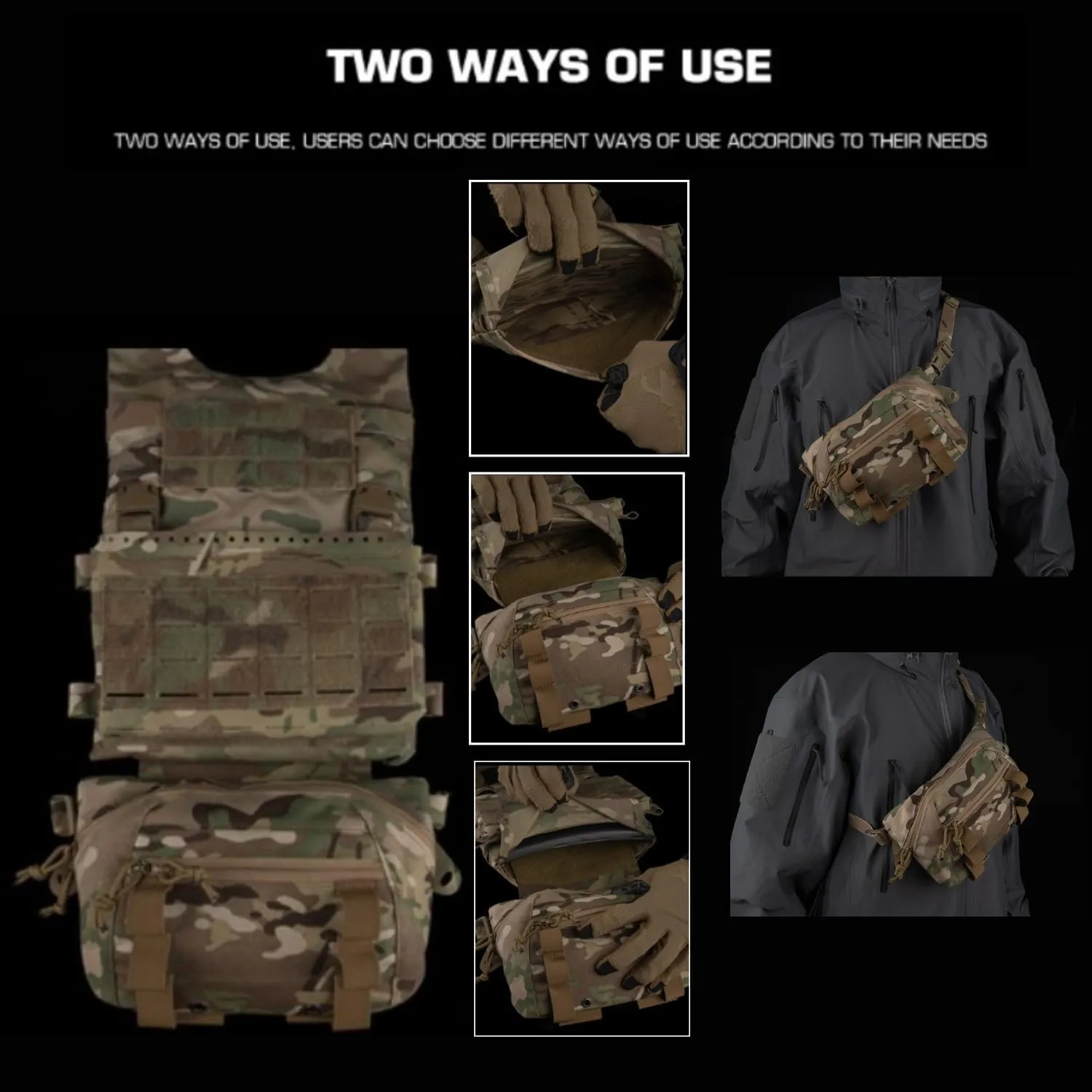 Tactical Drop Pouch Fanny Pack,Utility EDC Large Multi-Purpose Waist Bags for Tactial Vest Chest Rig