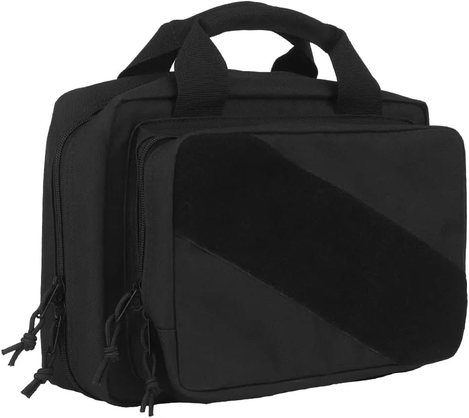 Tactical Gun Range Bag for 2 Pistols, 900D Polyester Lockable Handgun Case w/ 6 Magazine Pockets, Ammo Storage – Lightweight & Durable