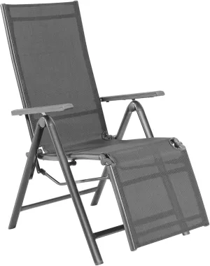 Tangkula Outdoor Folding Lounge Chair, Patio Reclining Chair W/7 Adjustable Backrest & Footrest Positions, Portable Chaise Lounge Chair w/Aluminum Frame for Poolside, Balcony, Backyard, Garden