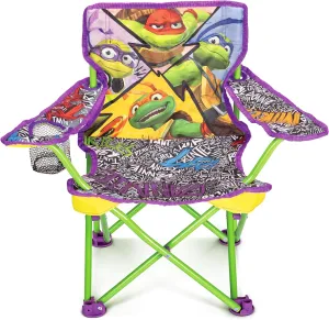 Teenage Mutant Ninja Turtles Kids Chair Foldable for Camping, TMNT Sports or Patio with Carry Bag, Toddlers 24M 