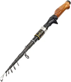 Telescopic Fishing Rod Carbon Spinning Casting Rod Carbon Fiber Portable Telescopic Fishing Pole 1.8m