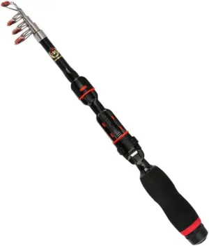 Telescopic Fishing Rod Portable Folding Pole for Fishing Accessory for Fish Lovers Black Meters for Freshwater and Saltwater Fishing