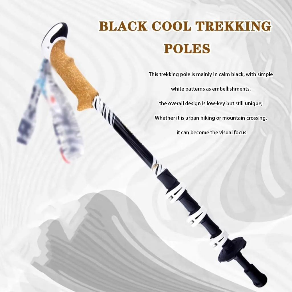 Telescopic Men/Women Trekking Poles, Carbon Fiber Lightweight Hiking Stick, with Flip Lock, for Outdoor Activities