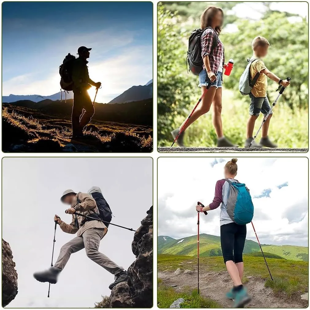 Telescopic Men/Women Trekking Poles, Carbon Fiber Lightweight Hiking Stick, with Flip Lock, for Outdoor Activities