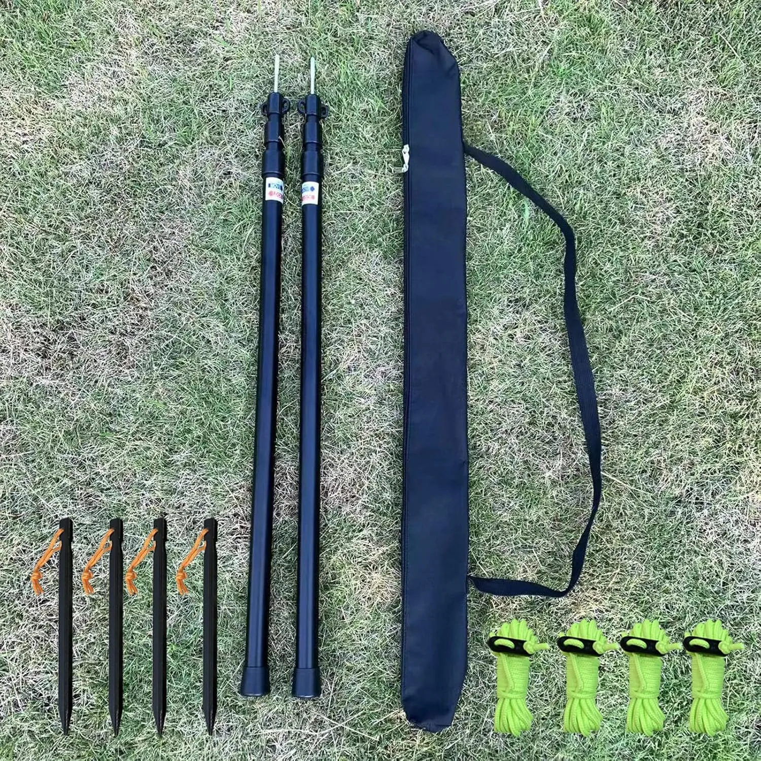 Telescoping Tarp Poles Set of Two, Adjustable Aluminum Rods for Tent Fly Camping Shelter Awning RV Car & Motorcycle Camping, Portable, Lightweight Replacement Tent Poles with Zipper Bag