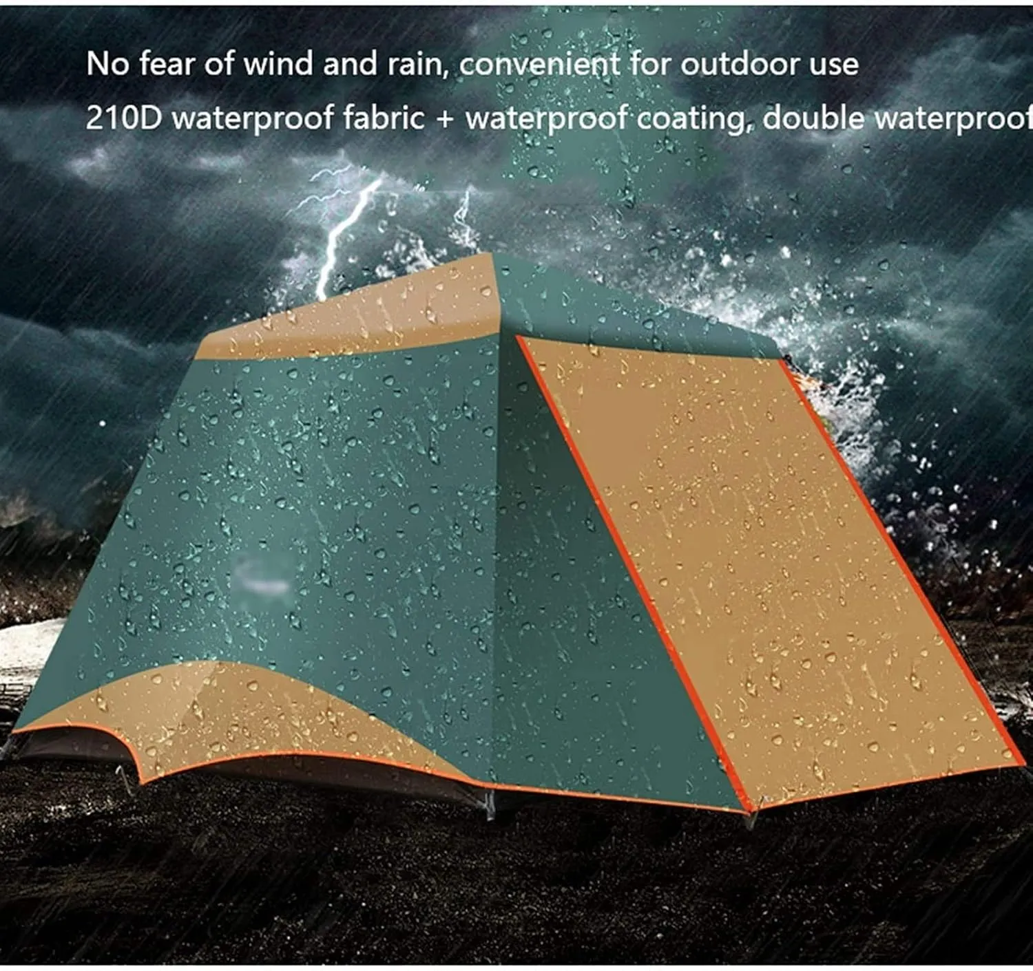 Tent 3-6 Persons Double Layer 2 Hall 1 Rooms Large Outdoor Family Party Tents Big Space Anti-UV Camping Tent Outdoor