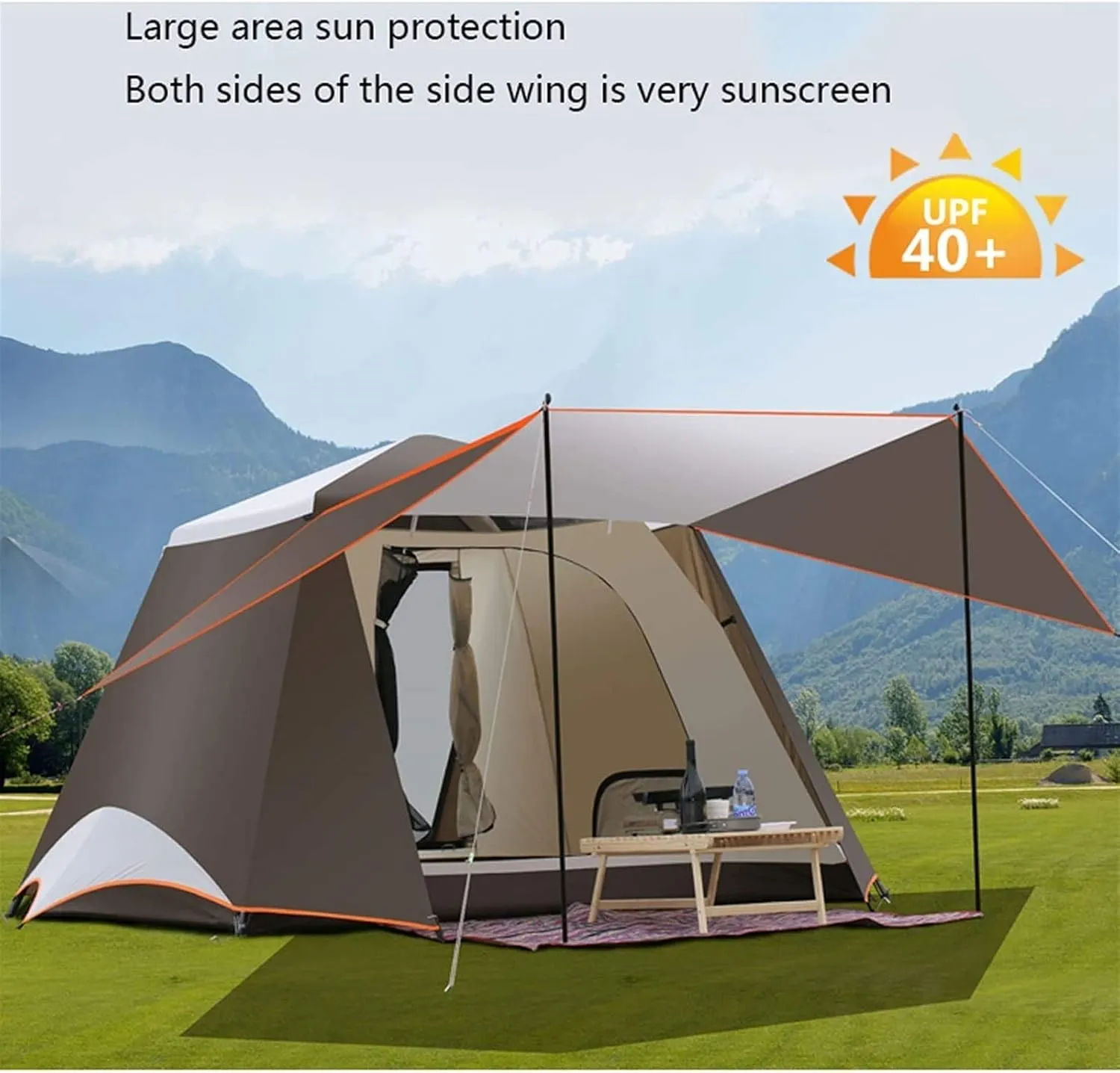 Tent 3-6 Persons Double Layer 2 Hall 1 Rooms Large Outdoor Family Party Tents Big Space Anti-UV Camping Tent Outdoor