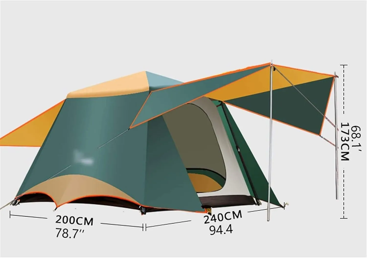 Tent 3-6 Persons Double Layer 2 Hall 1 Rooms Large Outdoor Family Party Tents Big Space Anti-UV Camping Tent Outdoor