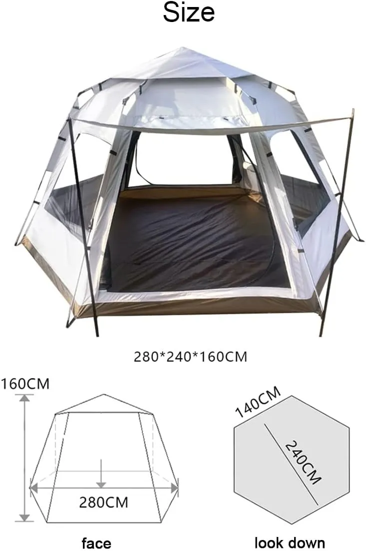 Tent for 5 6 7 Person Family Tent Garden Sun Shelter Tents for Camping,Automated and Instant Setup Tent for Family,6 Mesh Windows Ventilation,Waterproof Outdoor Layer, With Pad, Green