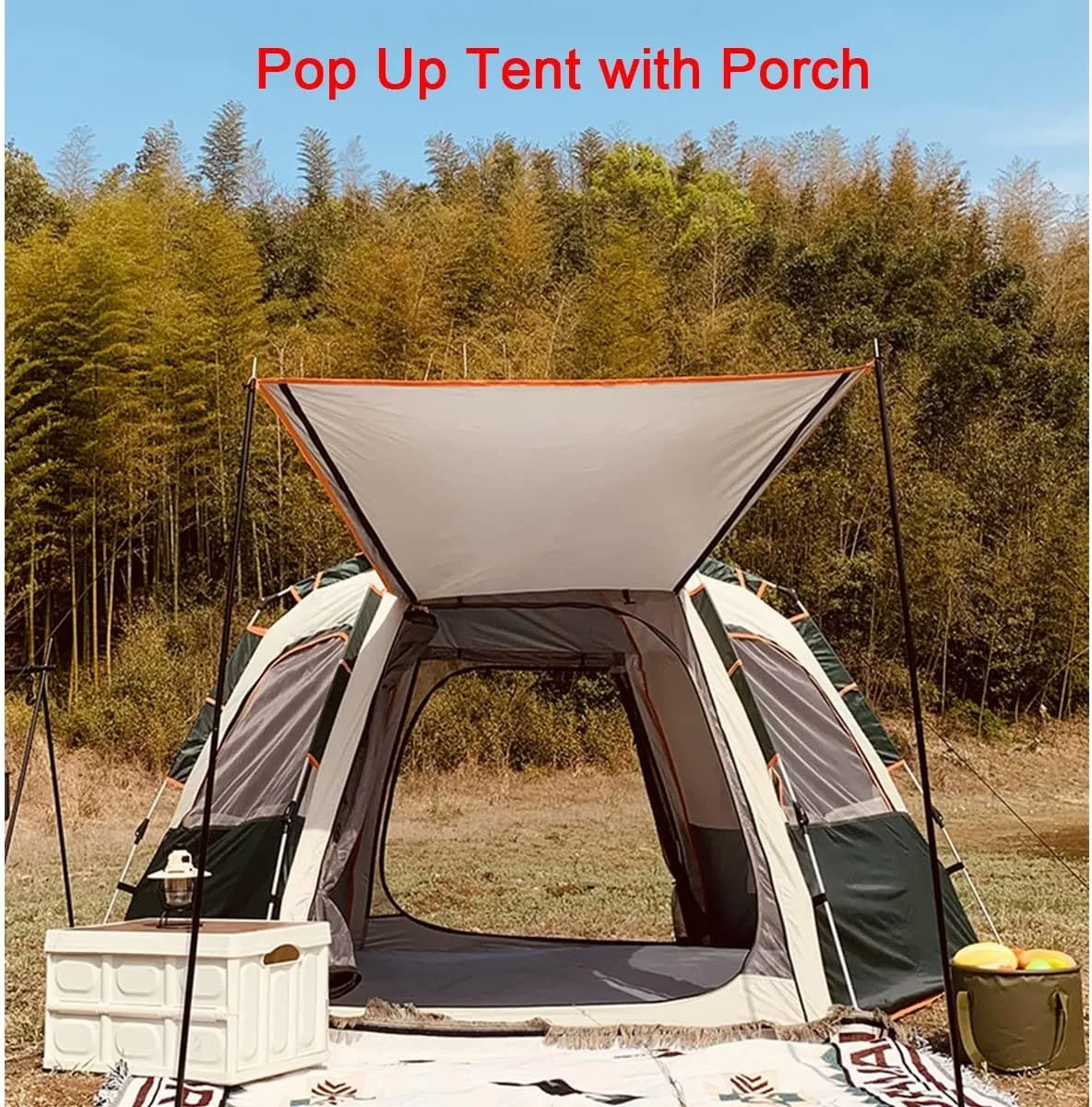 Tent for 5 6 7 Person Family Tent Garden Sun Shelter Tents for Camping,Automated and Instant Setup Tent for Family,6 Mesh Windows Ventilation,Waterproof Outdoor Layer, With Pad, Green