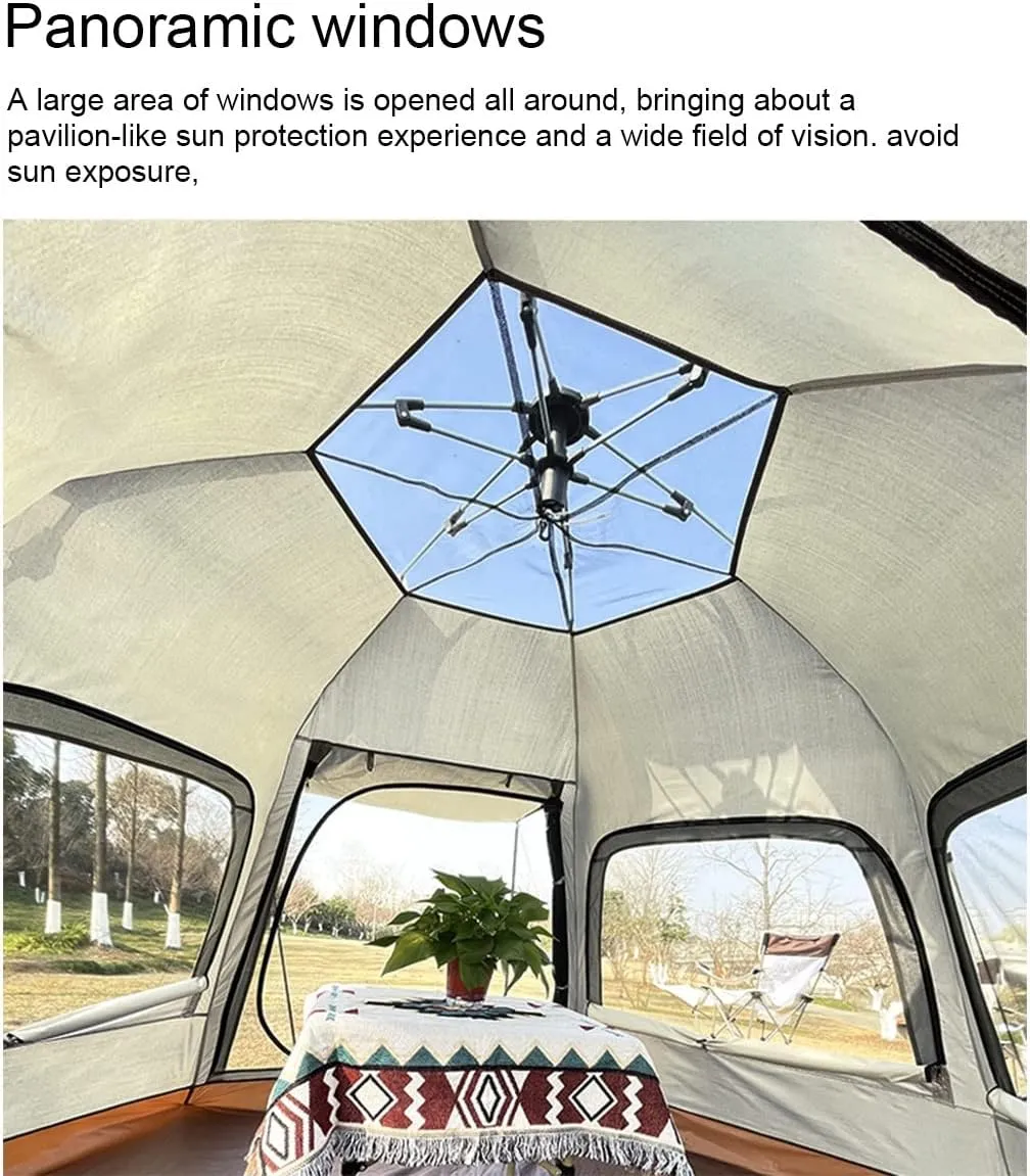 Tent for 5 6 7 Person Family Tent Garden Sun Shelter Tents for Camping,Automated and Instant Setup Tent for Family,6 Mesh Windows Ventilation,Waterproof Outdoor Layer, With Pad, Green
