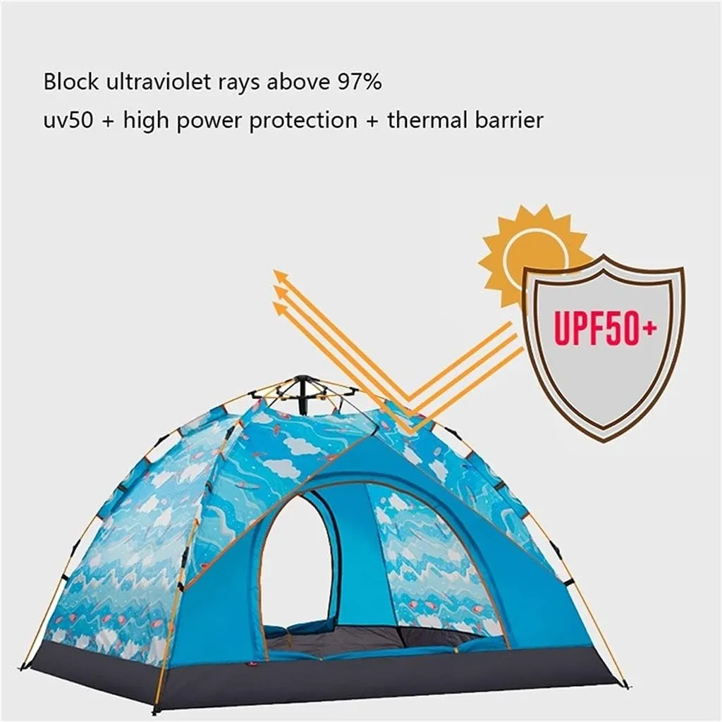 Tent For Camping Waterproof Foldable Camping Tent Double Layer Tent Fishing Mountaineering 3-4 Person Family Tent Large Space For Picnic Outdoors
