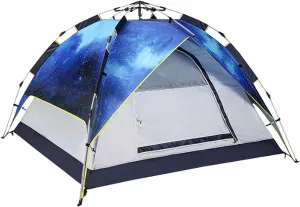 Tent Outdoor 3-4 Rainproof Family Camping Quick- Double-Layer Camping Thickened Double Hydraulic Tent (Color : D) (D One Size)