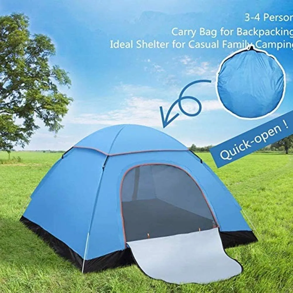Tent Outdoor Large Fully Automatic Single-Layer Tent 2People's Anti-Storm rain Double Camping Tent Festival Essential, Dome Tent, 100% Waterproof with Sewn in groundsheet,200 * 200 * 145