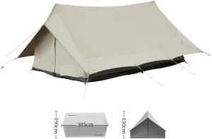 Tents Outdoor Camping Cotton Double Peak Tent Rain-Proof Large Space Breathable Tent, Birch White