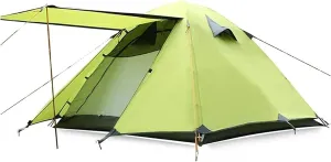 Tent,Tent,3-4 People Aluminum Pole Camping Camping Equipment Double Rainproof Tent Color:Yellow,Size:200x180x120cm