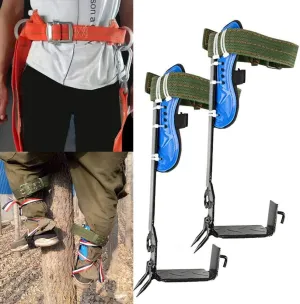 TFCFL Tree Climbing Spikes Adjustable Climbing Tree Shoes Stainless Steel Tree Climbing Tool 2 Gears Set Adjustable Lanyard Rope Rescue Belt Non-Slip Pedal for Hunting Observation Picking Fruit