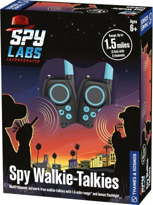 Thames & Kosmos Spy Labs Inc: Spy Walkie-Talkies 2 Hand-held, 2-Way Transceivers & Flashlight | 3 Channels, 1.5 Mile Range | Essential Tool from The Detective Gear Experts for Young Investigators