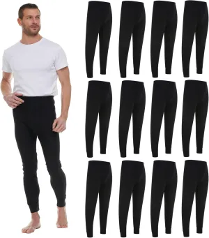 Thermal Pants for Men, Long Johns Mens Underwear Bulk Wholesale, Cotton, Solid Colors, Shelter Donations