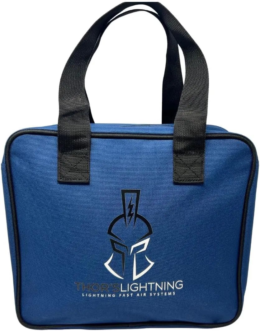 Thor's Lightning Air Systems Storage Bag - Designed for Multi-Use, Portable Storage Bag for Air Compressor, Air Pump for Car Tires, Travel Bag, with Heavy Duty Molle Straps - Blue