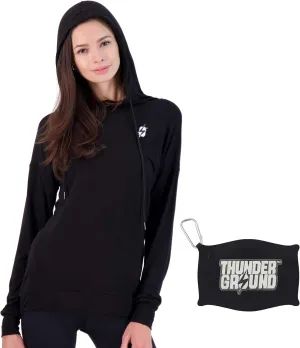 THUNDERGROUND Lightweight Hoodie for Women | Packable Athletic Workout Running Sweatshirt Hoodies Womens
