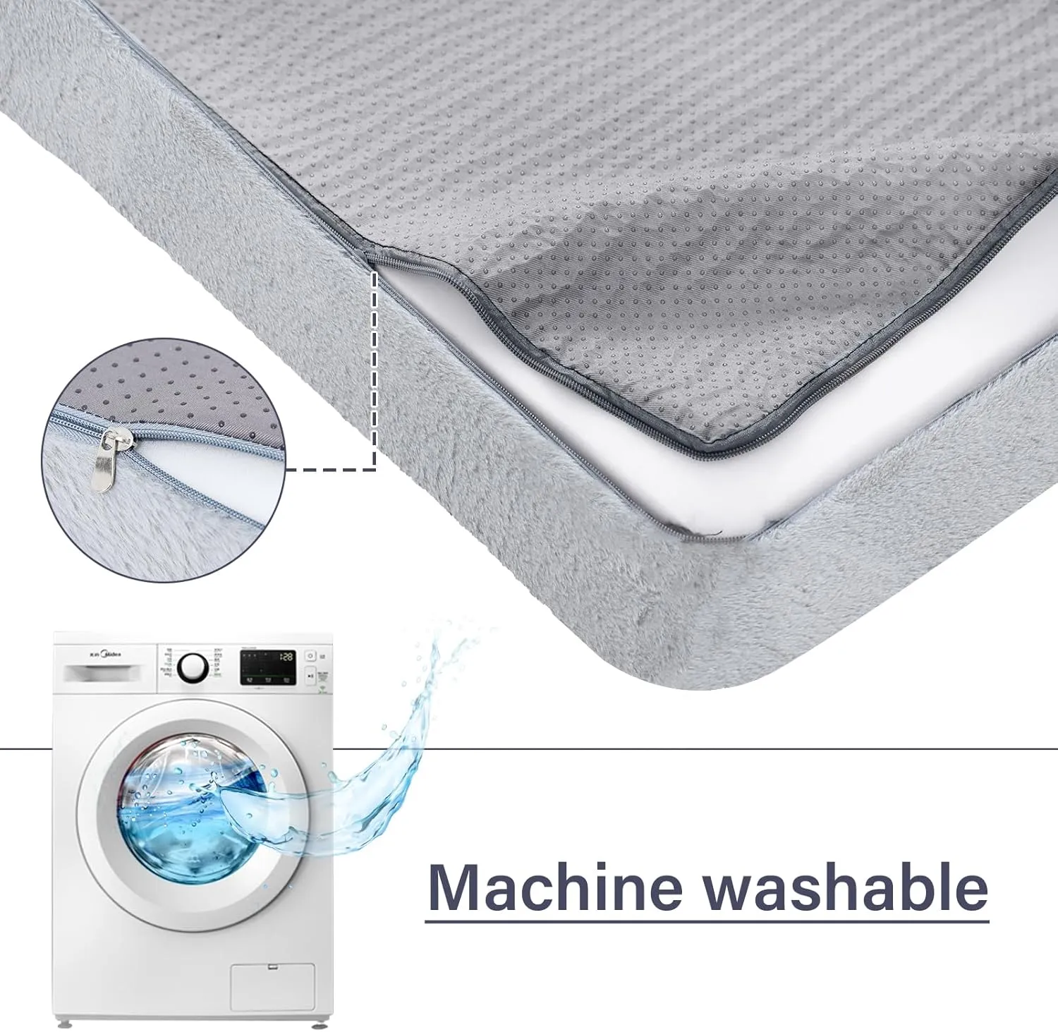 Tiita Folding Sofa Bed with Pillow Twin Size Mattress&Plush Fabric with Portable Storage Bag,Floor Lounger Chair Bed for Living Room,Guest Room,Dorm,Apartment,Upstairs Loft,Home Office,White Gray