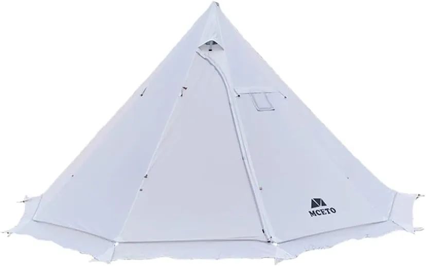 Tipi Hot Tent with Fire Retardant Stove Jack for Flue Pipes, 5~8 Person, Teepee Tents for Family Team Outdoor Backpacking Camping Hiking