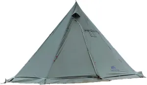Tipi Hot Tent with Fire Retardant Stove Jack for Flue Pipes, 5~8 Person, Teepee Tents for Family Team Outdoor Backpacking Camping Hiking