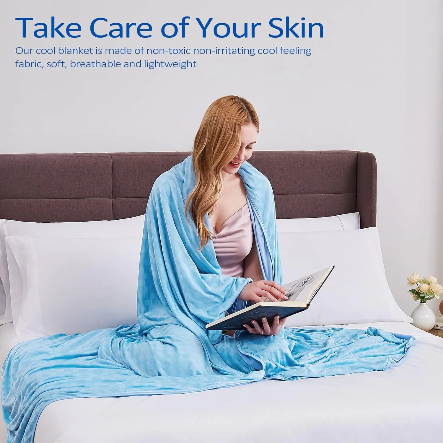 Topcee Cooling Blanket, Summer Cooling Blankets for Hot Sleepers, Arc-Chill Q-Max>0.5 Cool Fiber, Oeko-TEX 100% Certified, Soft, Breathable, Double-Side Bed Throw,Keep Cool for Adults Kids 50"x70"