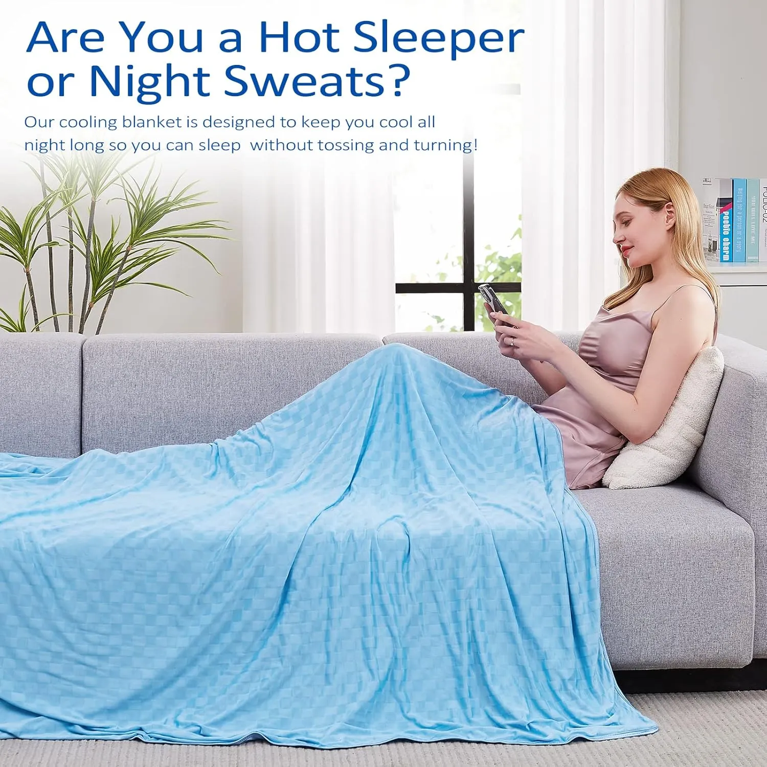 Topcee Cooling Blanket, Summer Cooling Blankets for Hot Sleepers, Arc-Chill Q-Max>0.5 Cool Fiber, Oeko-TEX 100% Certified, Soft, Breathable, Double-Side Bed Throw,Keep Cool for Adults Kids 50"x70"