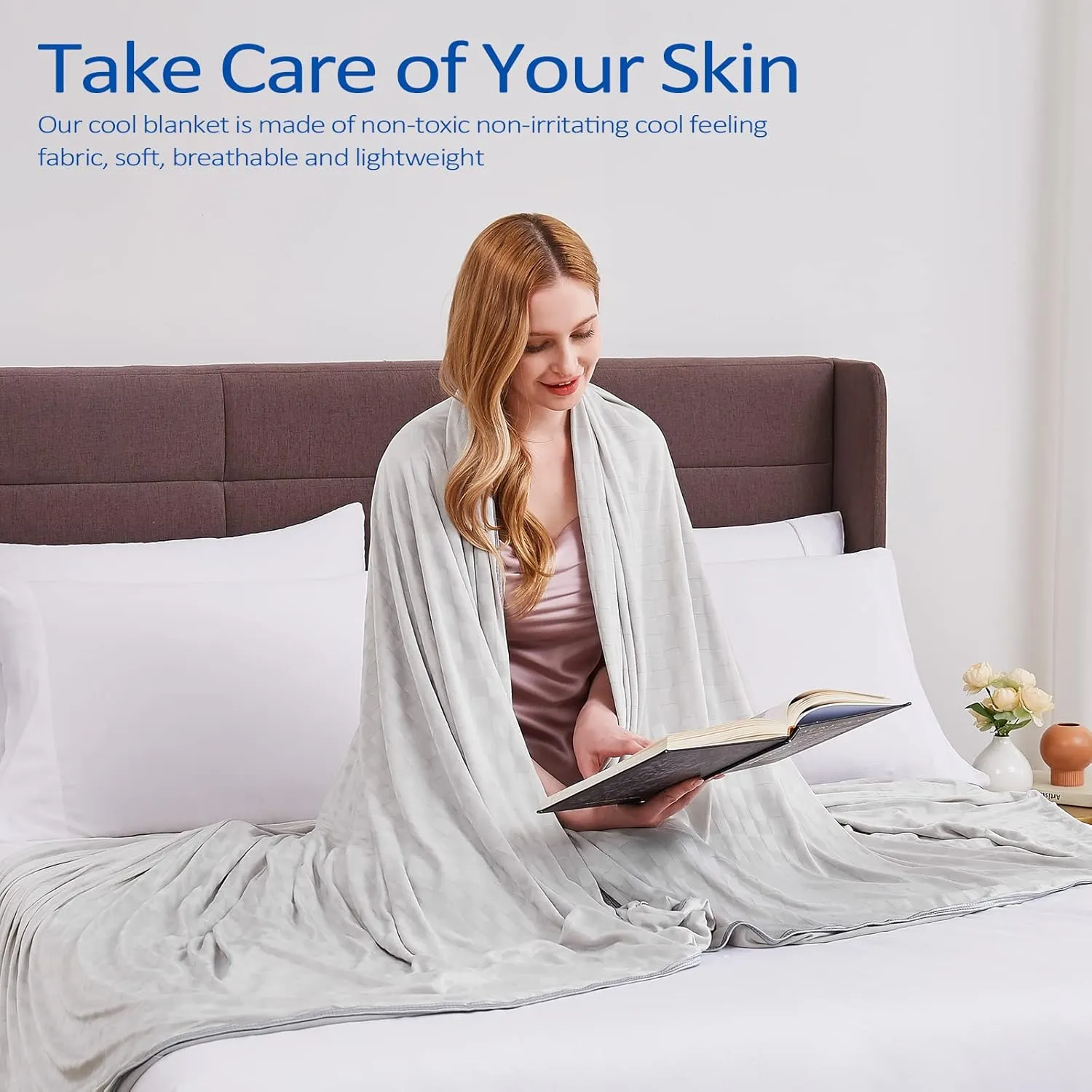 Topcee Cooling Blanket, Summer Cooling Blankets for Hot Sleepers, Arc-Chill Q-Max>0.5 Cool Fiber, Oeko-TEX 100% Certified, Soft, Breathable, Double-Side Bed Throw,Keep Cool for Adults Kids 90"x108"