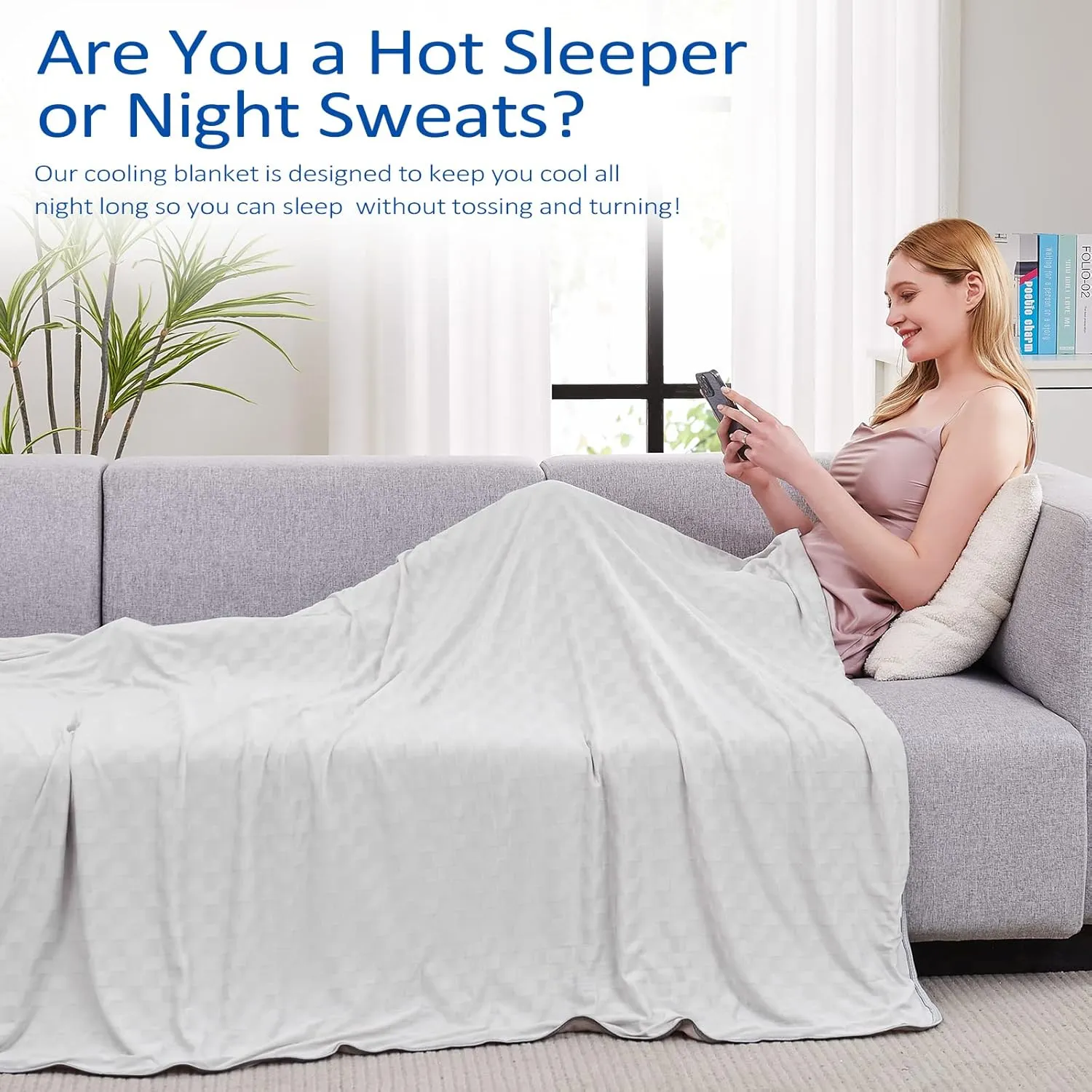 Topcee Cooling Blanket, Summer Cooling Blankets for Hot Sleepers, Arc-Chill Q-Max>0.5 Cool Fiber, Oeko-TEX 100% Certified, Soft, Breathable, Double-Side Bed Throw,Keep Cool for Adults Kids 90"x108"