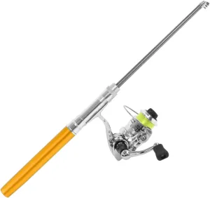 Topyond Fishing Rod and Reel Combos, Telescopic Fishing Rod Collapsible Fishing Pole Spinning Reel Portable 94cm/37.0in 4.3:1 Speed Ratio
