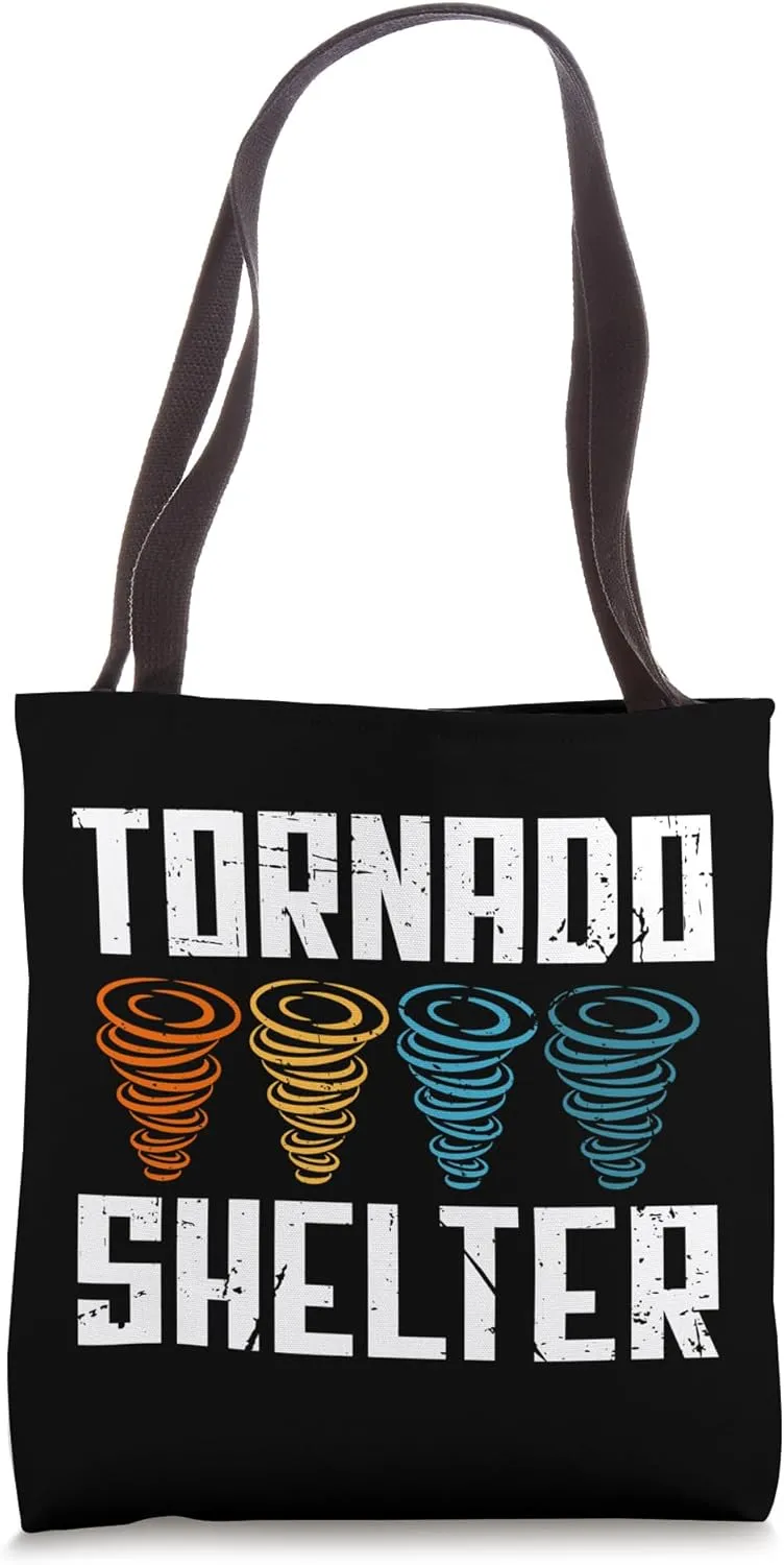 Tornado Shelter Weather Enthusiast Storm Chasing Tornadoes Tote Bag