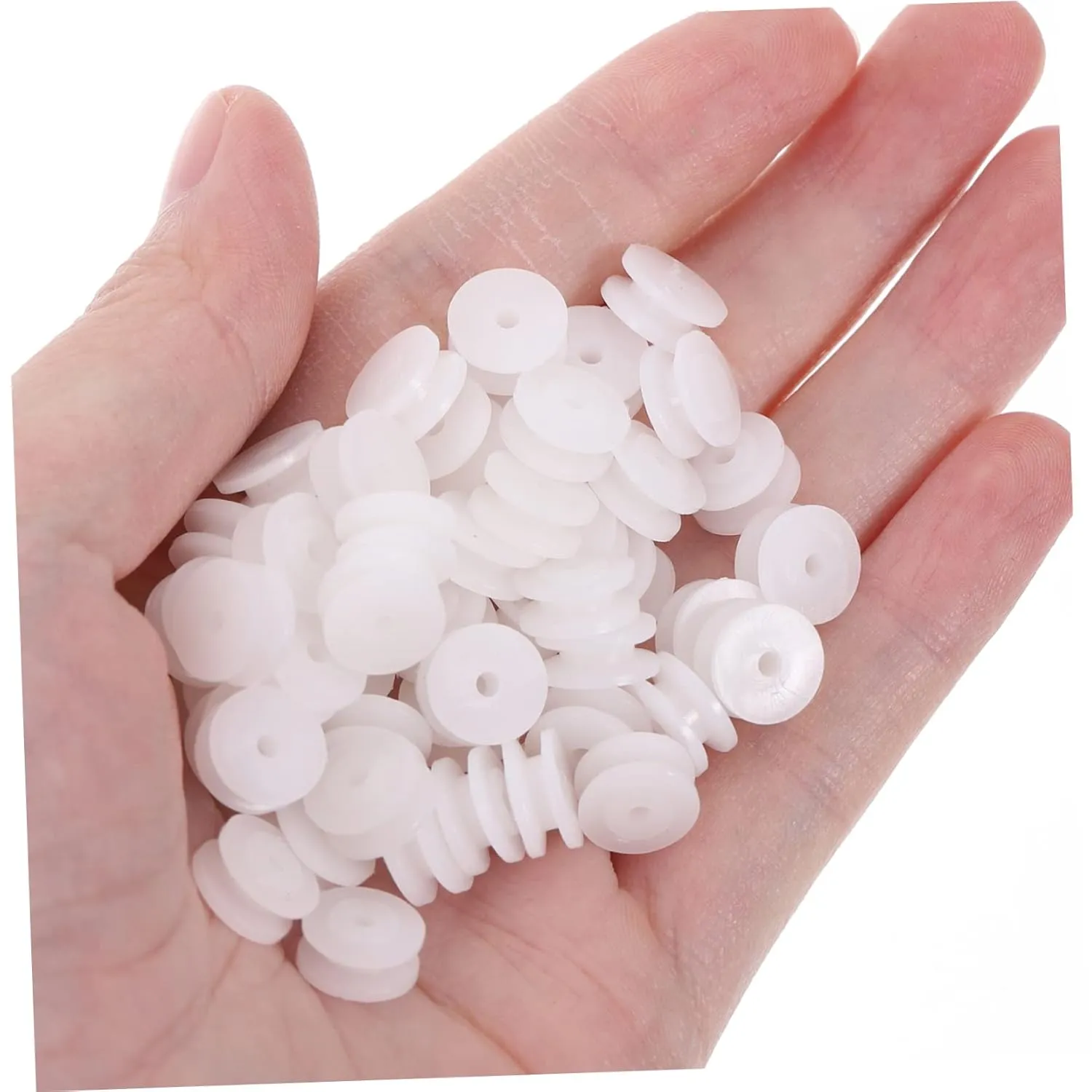 Toyvian 400pcs Mini Plastic Belt Pulley Wheels Hole for Models Toys Cars Planes Smooth Running Low Resistance Material