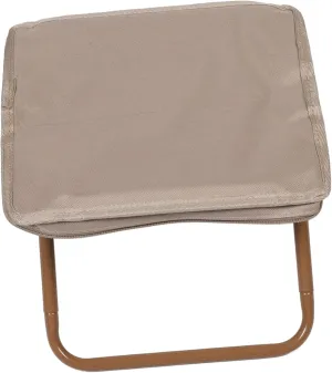 Toyvian Portable Folding Chair with Foot Rest Lightweight Outdoor Camp Stool for Fishing Picnics and Sports Events Durable Oxford Material with Khaki Zipper Bag