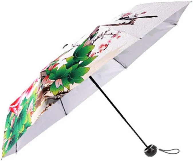 Travel Compact Art Umbrella Foldable Windproof UV Protection Sun Rain Umbrella for Women