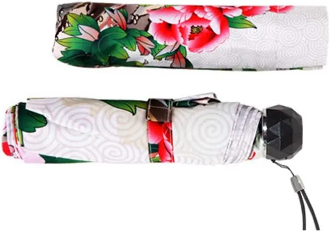 Travel Compact Art Umbrella Foldable Windproof UV Protection Sun Rain Umbrella for Women