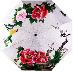 Travel Compact Art Umbrella Foldable Windproof UV Protection Sun Rain Umbrella for Women